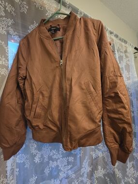 Forever 21 Rust Brown Bomber Jacket Small